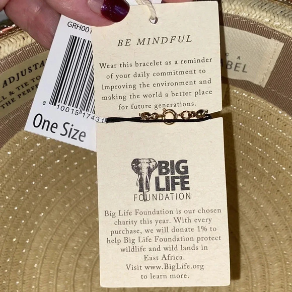 Quagga Floppy Beach Hat includes Free Bracelet Eco Friendly OS - Picture 10 of 11